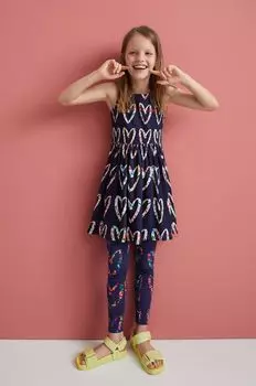 Детское хлопковое платье Desigual 22SGVK10, темно-синий
