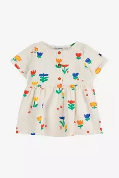 Детское хлопковое платье для вечеринки в саду Bobo Choses, белый