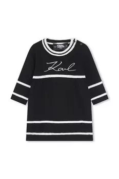Детское хлопковое платье Karl Lagerfeld, черный