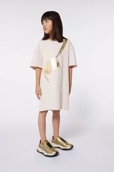 Детское хлопковое платье Marc Jacobs, бежевый