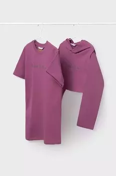 Детское хлопковое платье Mayoral, фиолетовый