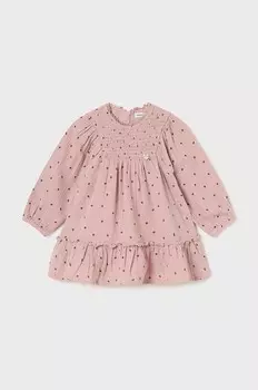 Детское хлопковое платье Mayoral, розовый