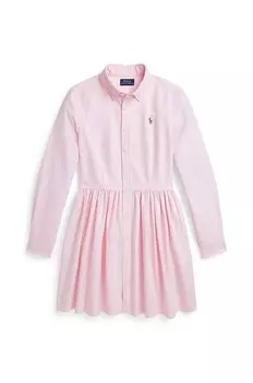 Детское хлопковое платье Polo Ralph Lauren, розовый
