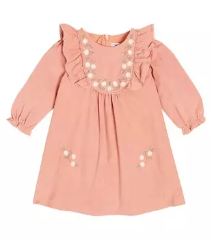 Детское хлопковое платье с цветочной вышивкой Tartine Et Chocolat, розовый
