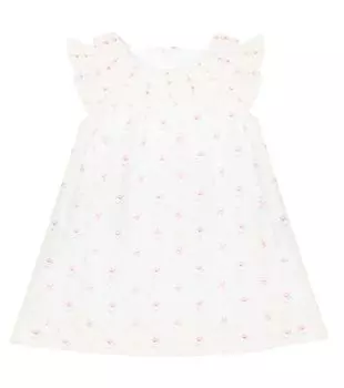 Детское хлопковое платье с цветочным принтом Tartine Et Chocolat, белый