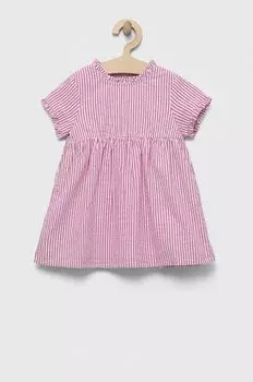 Детское хлопковое платье United Colors of Benetton, фиолетовый