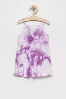 Детское хлопковое платье United Colors of Benetton, фиолетовый