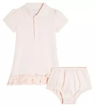 Детское хлопковое платье в форме капкейка Polo Ralph Lauren Kids, розовый