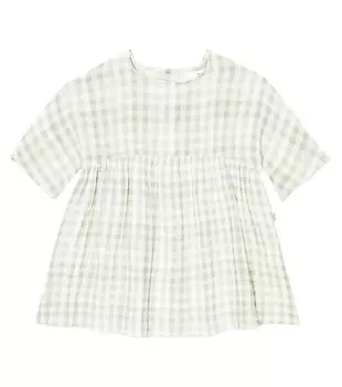 Детское хлопковое платье в клетку Il Gufo, мультиколор