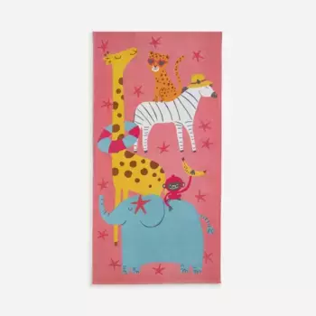 Детское хлопковое пляжное полотенце Animals Basics El Corte Ingls, розовый