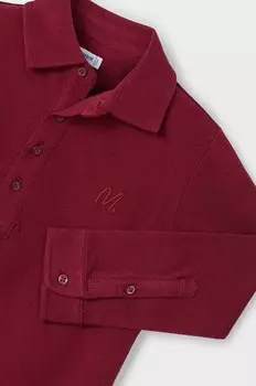 Детское хлопковое поло Mayoral, бордовый