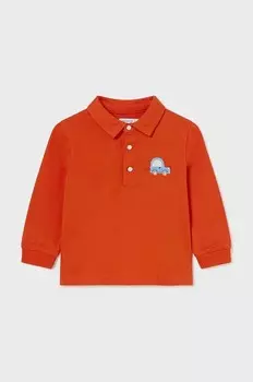 Детское хлопковое поло Mayoral, оранжевый