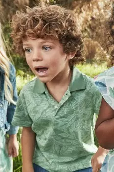 Детское хлопковое поло Mayoral, зеленый