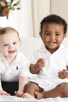 Детское хлопковое поло Polo Ralph Lauren, белый