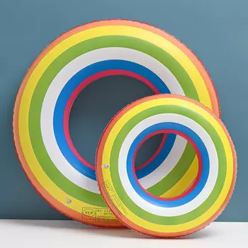 Детское кольцо для плавания SBART, надувное двухслойное кольцо для плавания, утолщенное пончик с принтом, детское кольцо для плавания, радужное кольцо 90 #*2