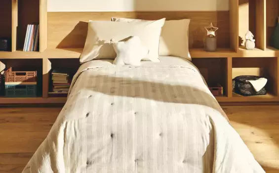 Детское крашеное льняное одеяло Zara Home, коричневый