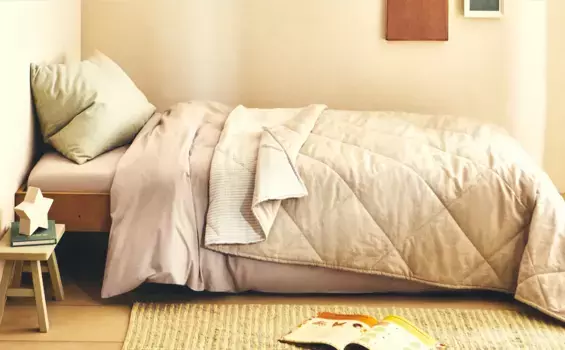 Детское крашеное льняное полосатое одеяло Zara Home, коричневый