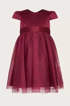 Детское красное платье подружки невесты из тюля Monsoon, красный