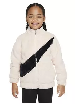 Детское кремовое пальто 36J828-782 NKG BIG SWOOSH FAUX FUR Nike, кремовый