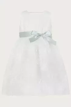 Детское кружевное платье камелия с розами Monsoon, бежевый