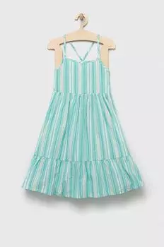Детское льняное платье Gap, бирюзовый