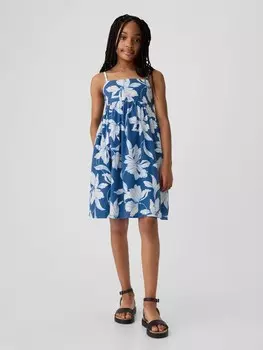 Детское льняное платье Gap, синий