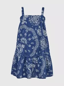Детское льняное платье с узором. Gap, синий