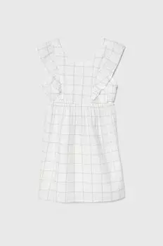 Детское льняное платье United Colors of Benetton, белый