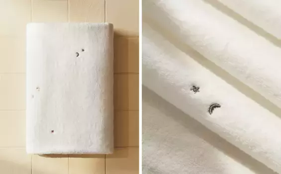 Детское лунное банное полотенце Zara Home, цвет Oyster White