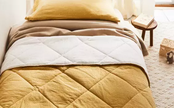 Детское мини-одеяло с цветочным принтом Zara Home, горчично-желтый