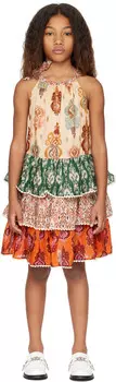 Детское многоцветное платье Wylie Halter с ярусами ZIMMERMANN