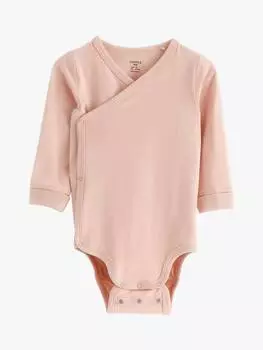 Детское обертывающее боди Lindex, цвет Light Dusty Pink