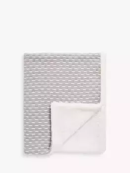 Детское одеяло John Lewis Dashes Sherpa Fleece, 100 x 80cm, Grey, серый