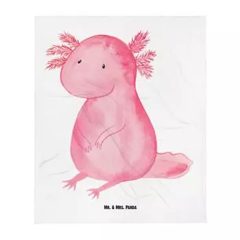 Детское одеяло Mr. & Mrs. Panda Axolotl null - белое - подарок, мудрость, мягкое одеяло для детского уголка, подарок ребенку, подарок на рождение, счастливый, тритон, одеяло для ползания, счастливое, белый