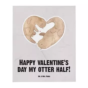 Детское одеяло Mr. & Mrs. Panda Otter Valentine — серая пастель — подарок, любовный подарок, подарок на день рождения, доказательство любви, партнер, подарок для женщин, мягкое одеяло для детского уголка, белый