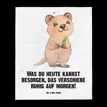 Детское одеяло Mr. & Mrs. Panda Quokka Happy - Белый - Подарок, Мягкое одеяло для детского уголка, Подарок на день рождения, Подарок ребенку, Мотивы животных, Смешные высказывания, Хорошее настроение, Смешные высказывания