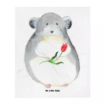 Детское одеяло Mr. & Mrs. Panda с цветком шиншиллы - белый - подарок, мягкое одеяло для детского уголка, депрессия, забавные высказывания, грусть, животные мотивы, подарок на день рождения, хорошее настроение