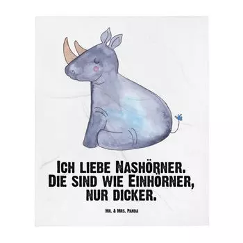 Детское одеяло Mr. & Mrs. Panda Unicorn Rhino - Белый - Подарок, Носороги, Подарок на рождение, Зоопарк, Мягкое одеяло для детского уголка, Пегас, Украшение единорога, Единороги, Единорог