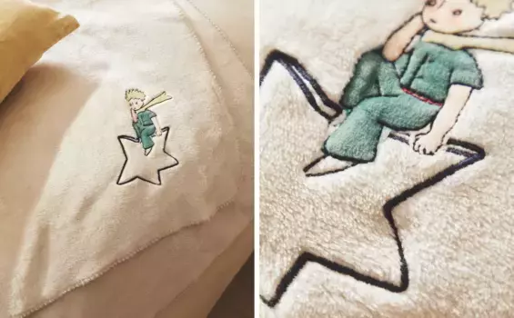 Детское однотонное флисовое одеяло Le Petit Prince Zara Home, экрю