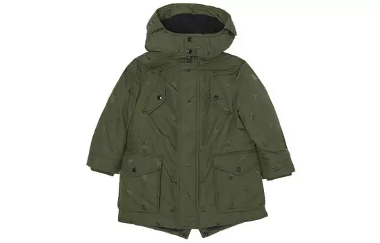 Детское пальто Burberry, цвет Moss Green