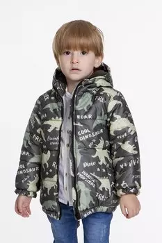 Детское пальто для мальчиков со шляпой Welsoft Inside с рисунком динозавра AK2509 ahengim, хаки