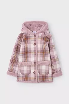 Детское пальто из смесовой шерсти Mayoral, розовый