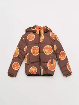 Детское пальто унисекс с капюшоном и длинными рукавами с узором Moi Noi Moi Noi