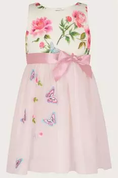 Детское платье Artisan Rose из ткани скуба натурального цвета Monsoon