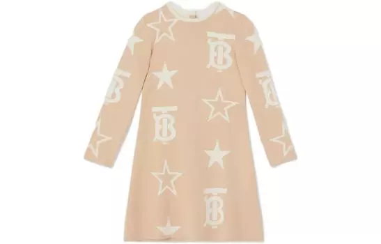 Детское платье Burberry Kids, цвет Almond beige
