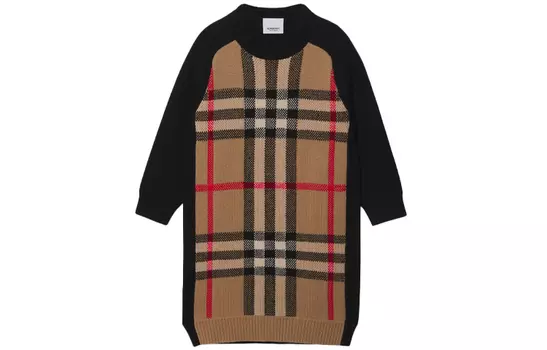 Детское платье Burberry Kids, цвет Archive Beige
