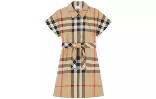 Детское платье Burberry Kids, цвет Archive Beige