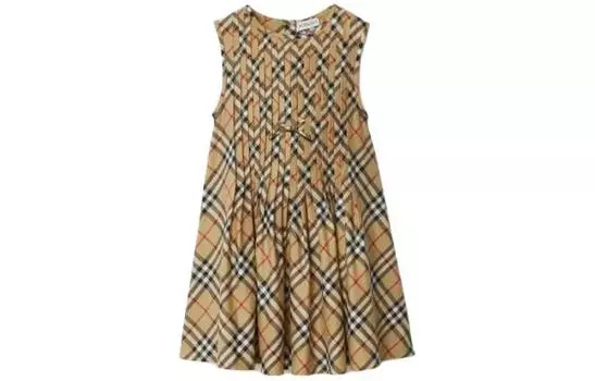 Детское платье Burberry Kids, цвет Archive Beige