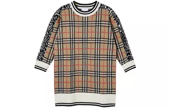 Детское платье Burberry Kids, цвет Archive Beige