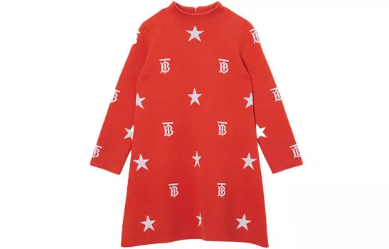 Детское платье Burberry Kids, цвет Tangerine